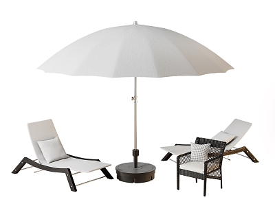 Outdoor Parasol Awning Beach Lounge Chair Outdoor Recliner model