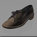 Fashionable Taupe Lace Up Suede Shoes With Brown Sole And Stitching Details