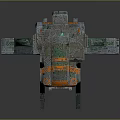 Game Movie Sci-Fi Mechanical Tower Character Featuring Green Orange Support Legs And Antenna