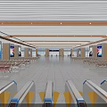 Spacious Modern Train Station Hall With Rows Of Seats Ticket Gates And Advertising Screens