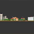 Miniature Terrain Model with Urban Layout Green Areas Buildings and Roads
