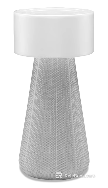 White Outdoor Light With Conical Shape And Woven Mesh Texture Design 3d model 