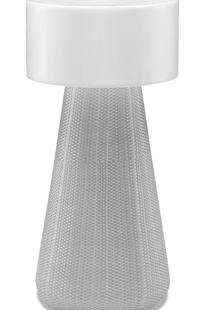 White Outdoor Light With Conical Shape And Woven Mesh Texture Design 3d model