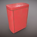Red Postbox With Mail Slots And POST Label On Gray Background 3d model