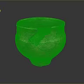 Ancient Hand Carved Pottery Bowl Featuring Cracked Texture And Broken Edges