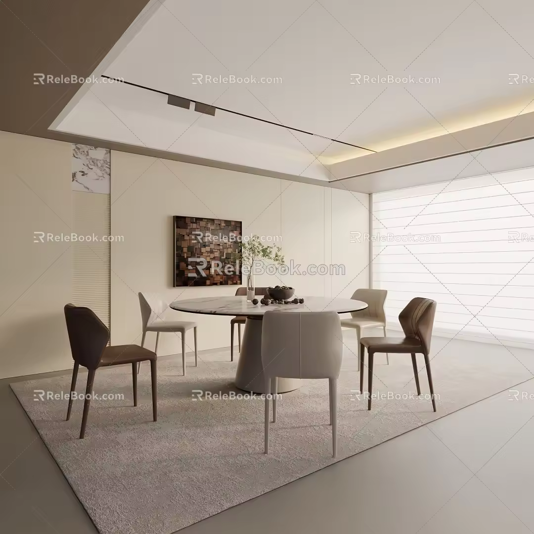 Modern table combination 3d model