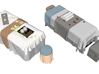 Modern massage bed massage bed combination 3d model