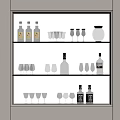Wine Whiskey Wine with Goblet Drinks 3d model