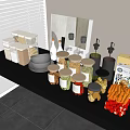 Organized Glass Spice Jars on Kitchen Shelf with Various Spices and Ingredients