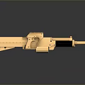 Golden Mechanical Weapon With Black Grip And Modern Reflective Finish Design