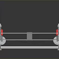 Mechanical Equipment with Metal Frame Transparent Containers Red Elements Central Control Panel and Mobile Base