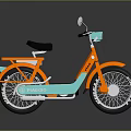 Pinguo Stylish Motorcycle With Orange Body Turquoise Panel Black Seat And Silver Wheels Design