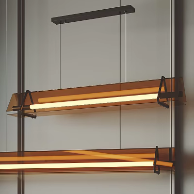 Modern Geometric Pendant Light With Metal Frame Warm Illumination For Contemporary Interior 3d model