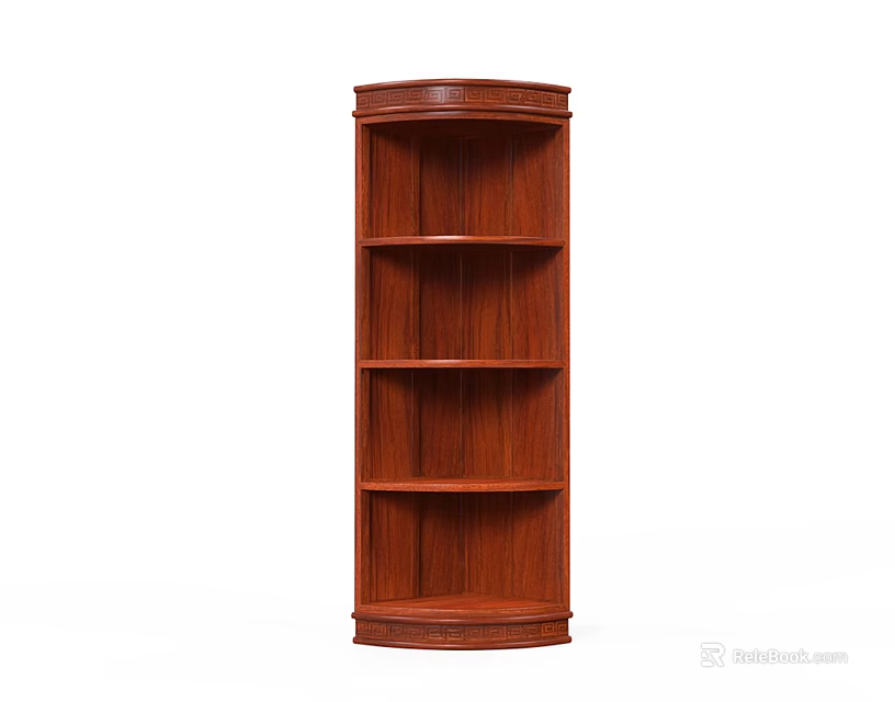 Stylish Wooden Decorative Cabinet With Multiple Open Shelves For Home Display And Storage 3d model 