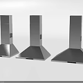 Three Stainless Steel Modern Kitchen Range Hoods For Home Cooking Areas