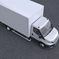 IVECO White Commercial Box Truck With Cab And Cargo Box Front View
