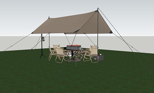 Camping Tent Outdoor Table and Chair Camping Equipment 3d model