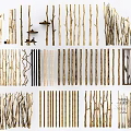 Various Rustic Wooden Fence Designs With Natural Branch and Slat Details