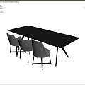 Modern Grey Upholstered Dining Table And Chairs Set With Sturdy Wood Legs