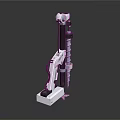 White Industrial Robotic Arm Equipment With Rotating Joints And Stable Base