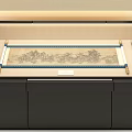 Traditional White Shafts With Golden Decorated Ends And Blue Glowing Accents On Fabric With Scroll