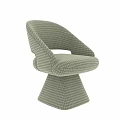 Elegant Modern Upholstered Leisure Chair With Houndstooth Pattern Curved Armrests And Sturdy Base