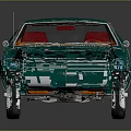 Green Vintage Car Model Showcasing Red Interior Chrome Accents Silver Wheels On Gray Background