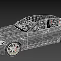 Gray BMW High Performance Sedan with Gold Wheels Red Seats and Sporty Front Fascia