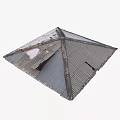 Snow Covered Corrugated Metal Roof With Multi Sloped Structure And Intersecting Ridges