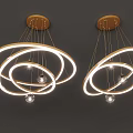 Modern Circular Ring Chandeliers With Illuminated Strips Crystal Balls And Wooden Ceiling Base