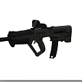 Modern Tactical Rifle With Green Dot Sight Black And Green Design Ergonomic Grip Detachable Magazine