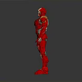 Iron Man Character In Red Metallic Armor Standing Pose 3D Model