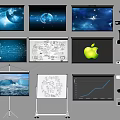 Modern Projection Curtain Projector Curtain 3d model