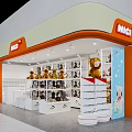 MWCI Shopping Mall Plush Toys Store with Orange White Design Display Shelves and Large Bears
