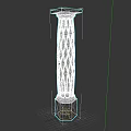 Wooden Decorative Column With Spiral Texture And Ornate Top Base Design