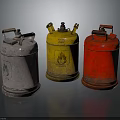 Vintage Colored Gas Cylinders Silver Yellow Red Fuel Storage Equipment