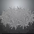 Intricate Symmetrical Snowflake Like Crystal Structure On Dark Reflective Background