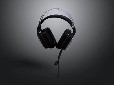 High Quality Wired Headphones With Microphone And Comfortable Ear Cups Design 3d model