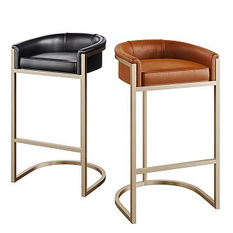 Light Luxury Bar Chair 3d model