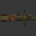 Vintage Military Green Motorcycle With White Star Red Side Cases And Classic Design Elements