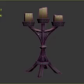 Elegant Dark Candelabra Furniture Design With Three Lit Candles And Intricate Stand