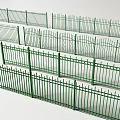 Green Metal Fences With Various Designs Arranged For Outdoor Decoration