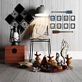 Mediterranean Ornaments Combination Decorative Small Photo Frame Candlestick 3d model