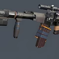 Tactical Weapon Rifle With Scope Barrel Magazine And Modern Military Features