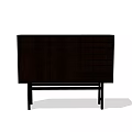 Minimalist Entryway Side Cabinet With Dark Wood Finish Drawers Cabinet Doors And Black Legs