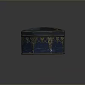Elegant Blue Octagonal Decorative Storage Box With Golden Patterns And Intricate Design