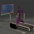 Futuristic Treadmill with Robot and Large Interactive Screen for Sports Training 3d model