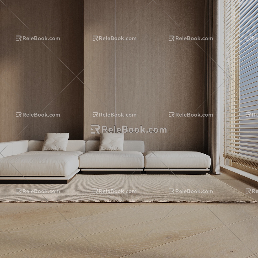 Three-seat sofa 3d model