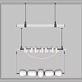 Modern White Chandelier With Minimalist Hanging Structure In Interior Space Design 3d model