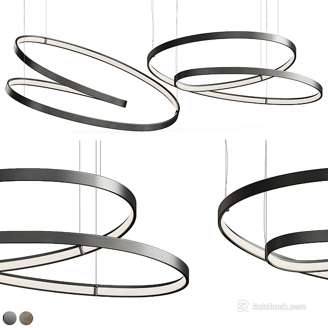 Elegant Modern Ring Shaped Hanging Chandelier Design For Interior Decor 3d model